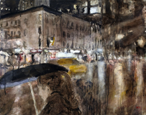 New York Street; Rainy Night
